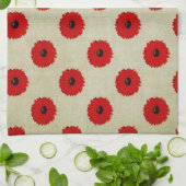 Rustic Red  Flowers Pattern Towel (Folded)