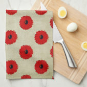 Rustic Red  Flowers Pattern Towel (Quarter Fold)