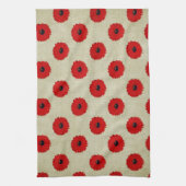 Rustic Red  Flowers Pattern Towel (Vertical)