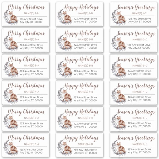 Rustic Red Fox Christmas Holiday Address Labels (Front)