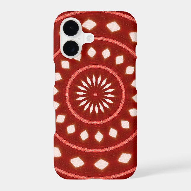 Rustic Red Geometric Sunburst Abstract Art Case-Mate iPhone Case (Back)
