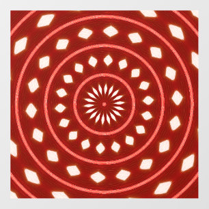 Rustic Red Geometric Sunburst Abstract Art Wall Decal
