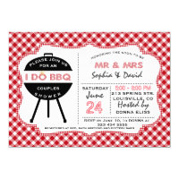 Rustic Red Gingham I DO BBQ Couples Shower Invite