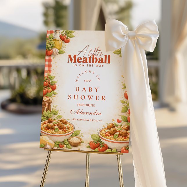 Rustic Red Gingham Little Meatball Baby Shower Foam Board (Creator Uploaded)