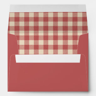 Rustic Red Gingham Modern Christmas Envelope