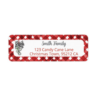 Rustic Red Gingham Noël Adress Label