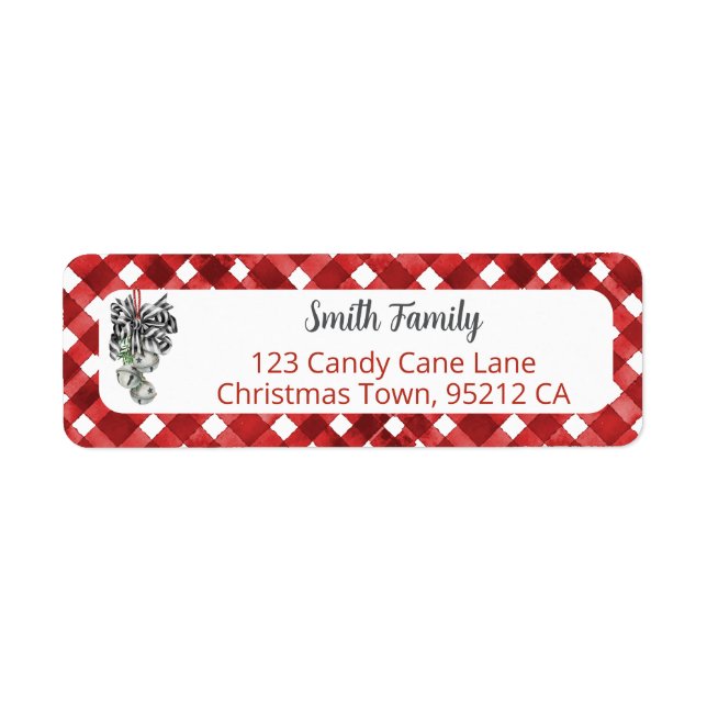 Rustic Red Gingham Noël Adress Label (Front)