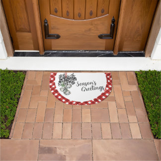 Rustic Red Gingham Noël Doormat