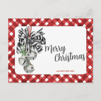 Rustic Red Gingham Noël Simple Postcard