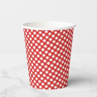 Rustic Red Gingham Paper Cups