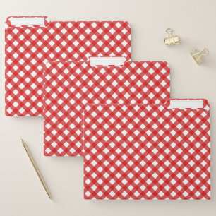Rustic, Red Gingham Pattern File Folder