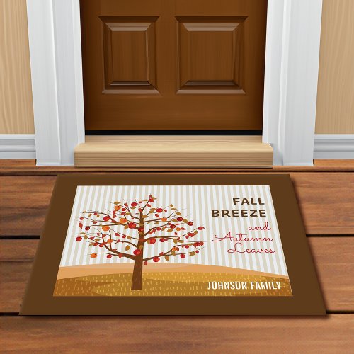 Rustic Red Gold Apple Tree Fall Doormat