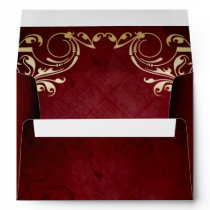 rustic red gold frame  envelope