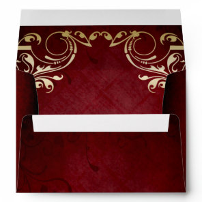 rustic red gold frame  envelope