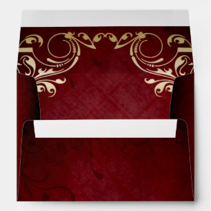 rustic red gold frame envelope