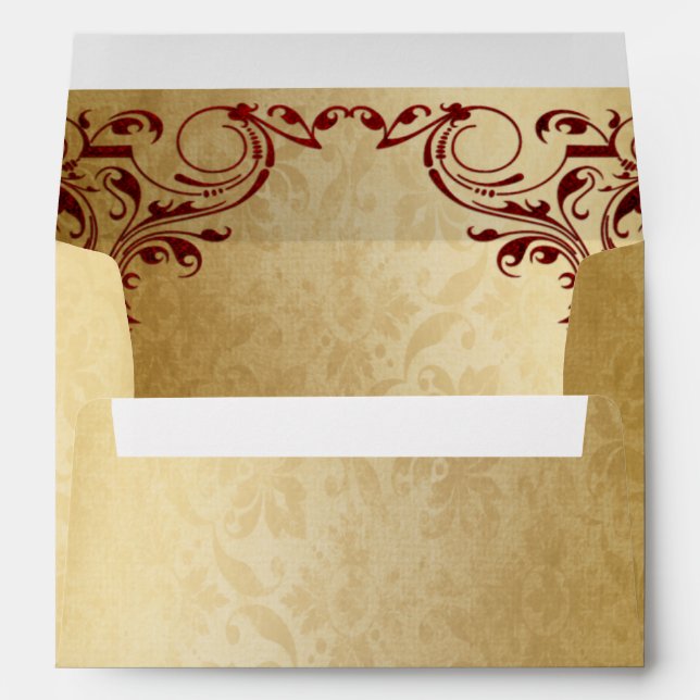 rustic red gold frame envelope (Back (Bottom))