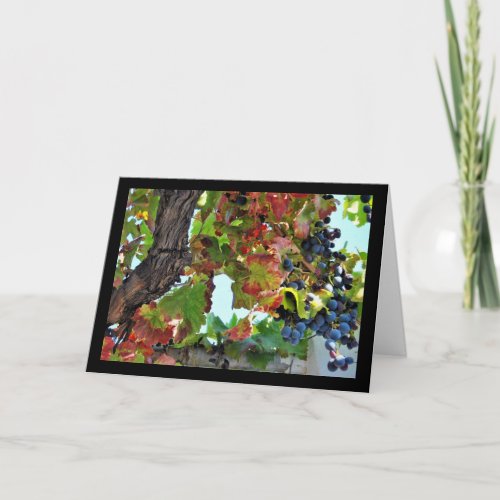 Rustic Red Grape Vine Card