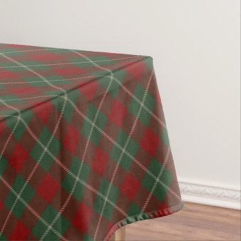 Rustic Red Green And Beige Tartan Plaid Pattern Tablecloth by DP_Holidays at Zazzle