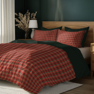 Rustic Red Green Duvet for Winter Decor Cover