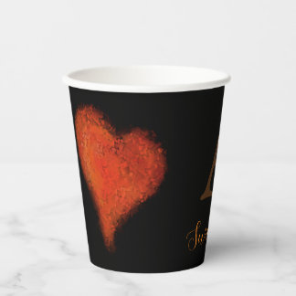 Rustic Red Heart Paper Cups