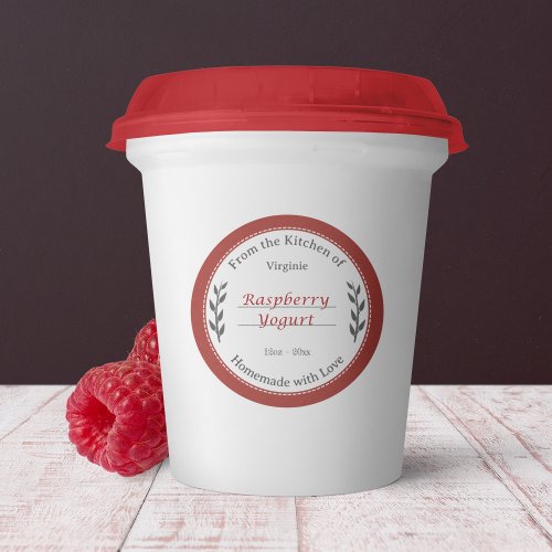 Rustic Red Homemade with Love Label Sticker