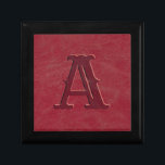 Rustic Red Leather Texture Monogram Initial Gift Box<br><div class="desc">This personalized rustic gift box features a faux red leather textured background with a monogrammed initial for you to personalize. Designed by world renowned artist ©Tim Coffey.</div>