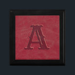 Rustic Red Leather Texture Monogram Initial Gift Box<br><div class="desc">This personalized rustic gift box features a faux red leather textured background with a monogrammed initial for you to personalize. Designed by world renowned artist ©Tim Coffey.</div>