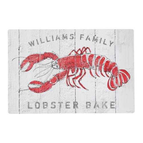 Rustic Red Lobster Back Placemat