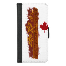 Rustic Red Maple Leaf Grunge Stripe Gold Star Desi