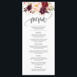 Rustic red marsala blush pink floral roses peonies menu<br><div class="desc">Rustic red marsala blush pink floral roses peonies,  Contact me for matching items or for customization,  Blush Roses ©</div>