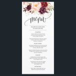 Rustic red marsala blush pink floral roses peonies menu<br><div class="desc">Rustic red marsala blush pink floral roses peonies,  Contact me for matching items or for customization,  Blush Roses ©</div>