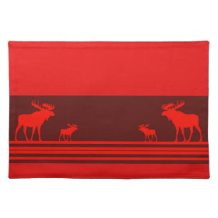 Rustic red moose kitchen placemat