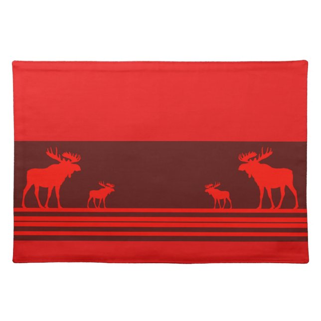 Rustic red moose kitchen placemat (Front)