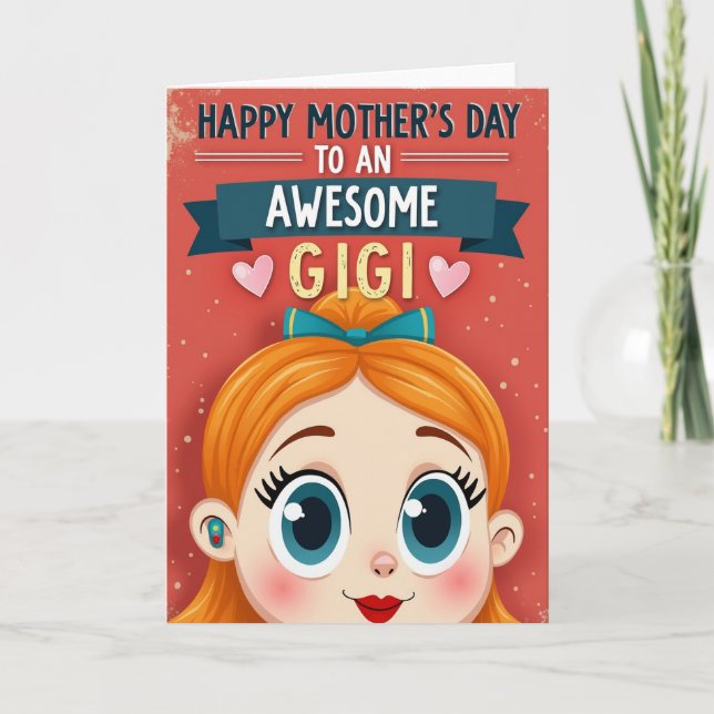 Rustic Red Mothers Day Message Card (Front)