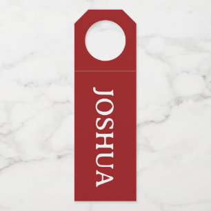 Rustic Red Name Tag For Christmas Stocking/Bottle