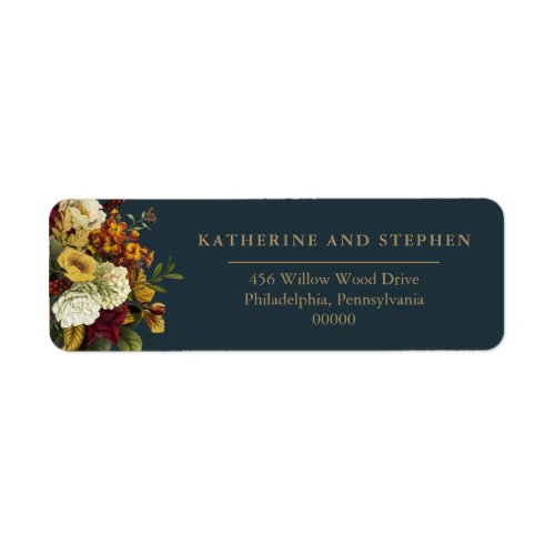 Rustic Red  Orange Floral Bouquet Wedding Label