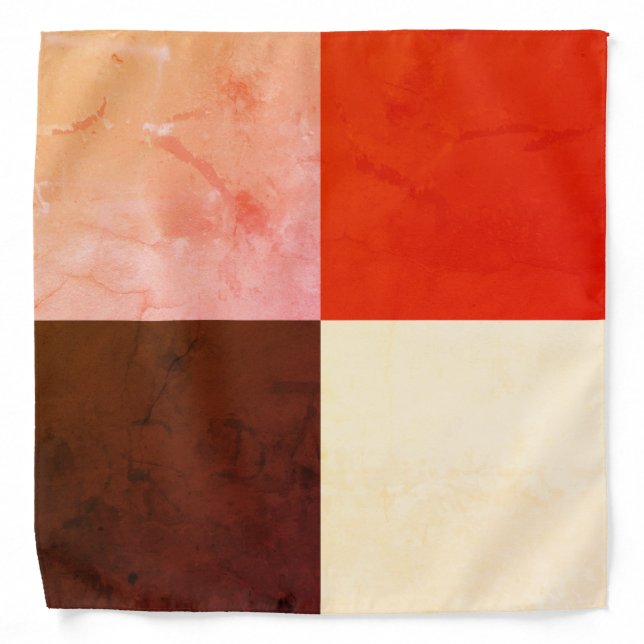 Rustic Red Pink Brown Ivory Bandana (Front)