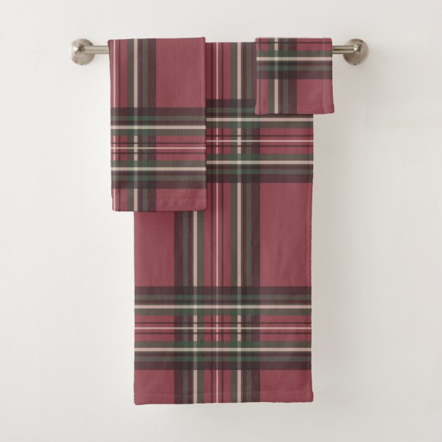 Rustic Red Plaid Bath Towel Set (Insitu)