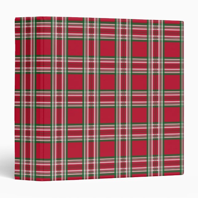 Rustic Red Plaid Christmas Holiday Binder (Front/Spine)