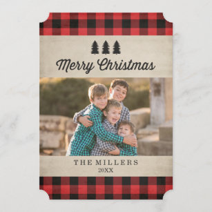 plaid christmas cards zazzle