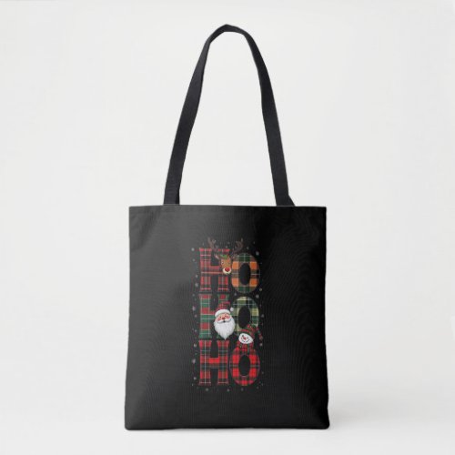 • Rustic Red Plaid Ho Ho Ho Santa Christmas Baby B Tote Bag