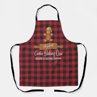 Rustic Red Plaid Holiday Baking Apron
