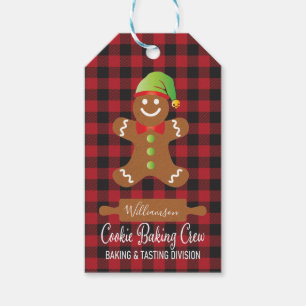 Rustic Red Plaid Holiday Cookie Baking Gift Tags