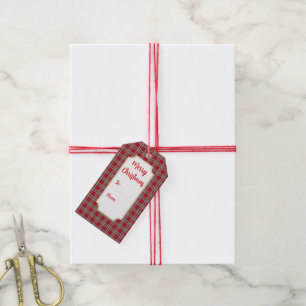 Rustic Red Plaid Kitchen Holiday Gift Tags