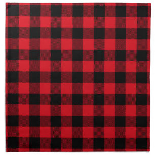 Rustic Red Plaid Pattern Holiday Cloth Napkin