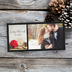 Rustic Red Poinsettia Winter Wedding Thank You