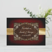 rustic red regal wedding Invitation cards (Standing Front)