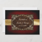 rustic red regal wedding Invitation cards (Front)