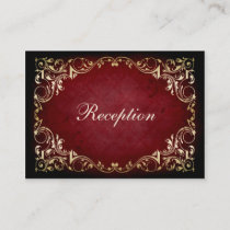 rustic red regal wedding reception cards