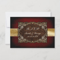rustic red regal wedding rsvp standard 3.5 x 5